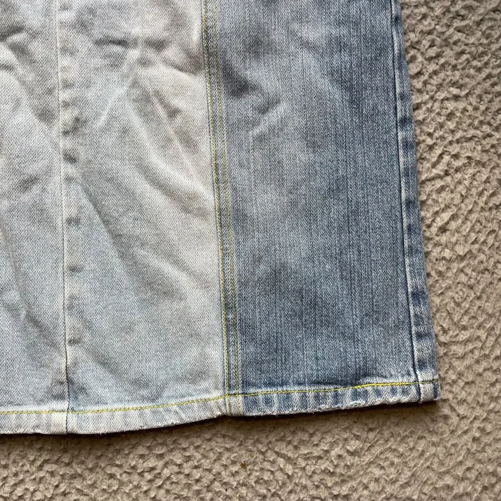 Armani Exchange Denim Skirt Womens Size 0 Blue Colorblock A Line - Picture 4 of 15